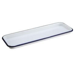 Блюдо прямоугольное 34,7*12,7*1,7 см 400 мл Blue Rim эмалированая сталь SUNNEX [1]