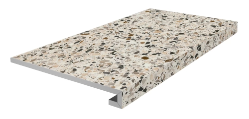 KERAMA MARAZZI БРИЧИОЛА Ступень клееная фронтальная бежевый светлый матовый обрезной 33x60 / 9 мм. / KM6060G0031RGCF