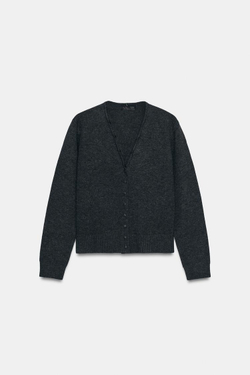 ZARA КАРДИГАН СО СЪЕМНОЙ ОТЛОЖНОЙ МОДЕЛЬЮ, АНТРАЦИТОВО-СЕРЫЙ