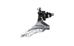 Переключатель передний Shimano Tourney, TY300, 3x6/7 скоростей, нижняя тяга, 42T, хомут 34.9мм, угол наклона 66-69°, черный, без упаковки