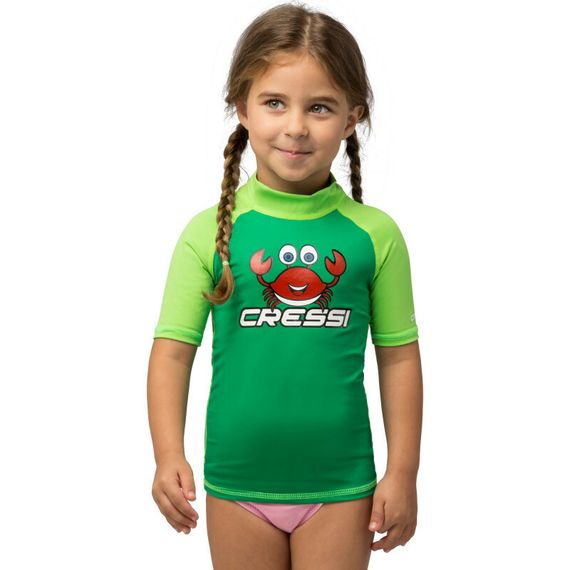 Гидрофутболка-рашгард с коротким рукавом детская Cressi Junior зеленая