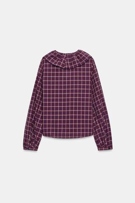 ZARA БЛУЗА В КЛЕТКУ С БАНТОМ, КРАСНЫЙ/ТЕМНО-СИНИЙ