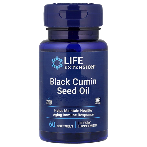 Life Extension, масло чёрного тмина, 60 капсул (500 мг в 1 капсуле)