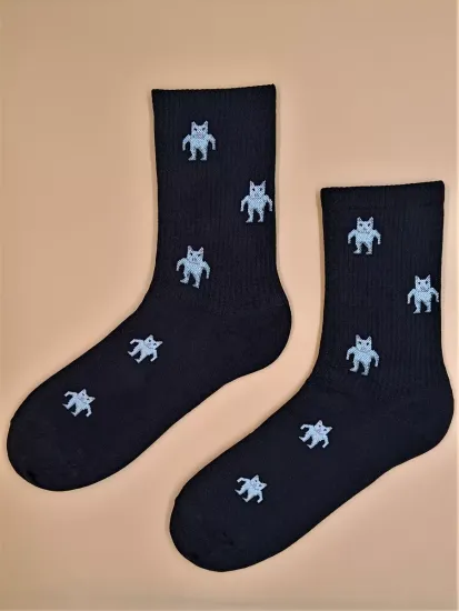 Носки "Кот Кач" на черном 40-45
