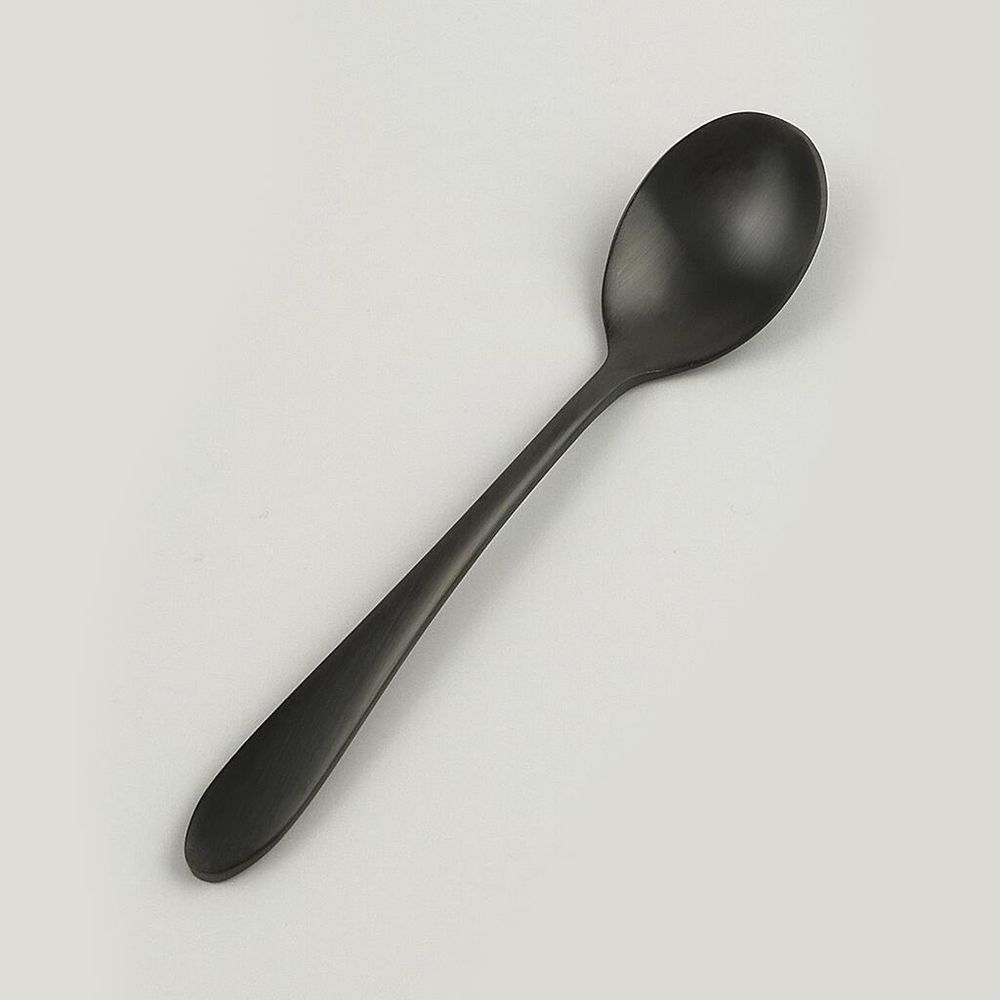 Ложка чайная 14,3 см матовая черный цвет PVD Alessi-Black P.L. [12]