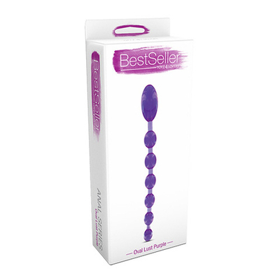 Фиолетовая анальная цепочка ANAL DILDO OVAL LUST - 27,5 см. (Цвет: фиолетовый)