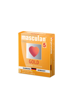Презервативы Masculan, 5 ultra, золотые, 19 см, 5,3 см, 3 шт.(Gold № 3)