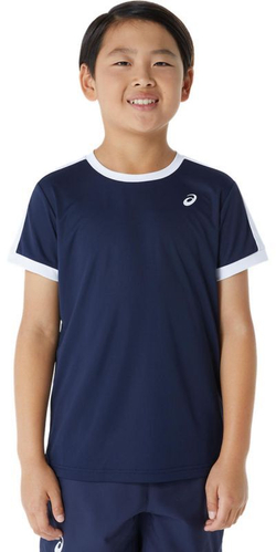 Детская теннисная футболка Asics Boys Tennis Short Sleeve Top - midnight/brilliant white