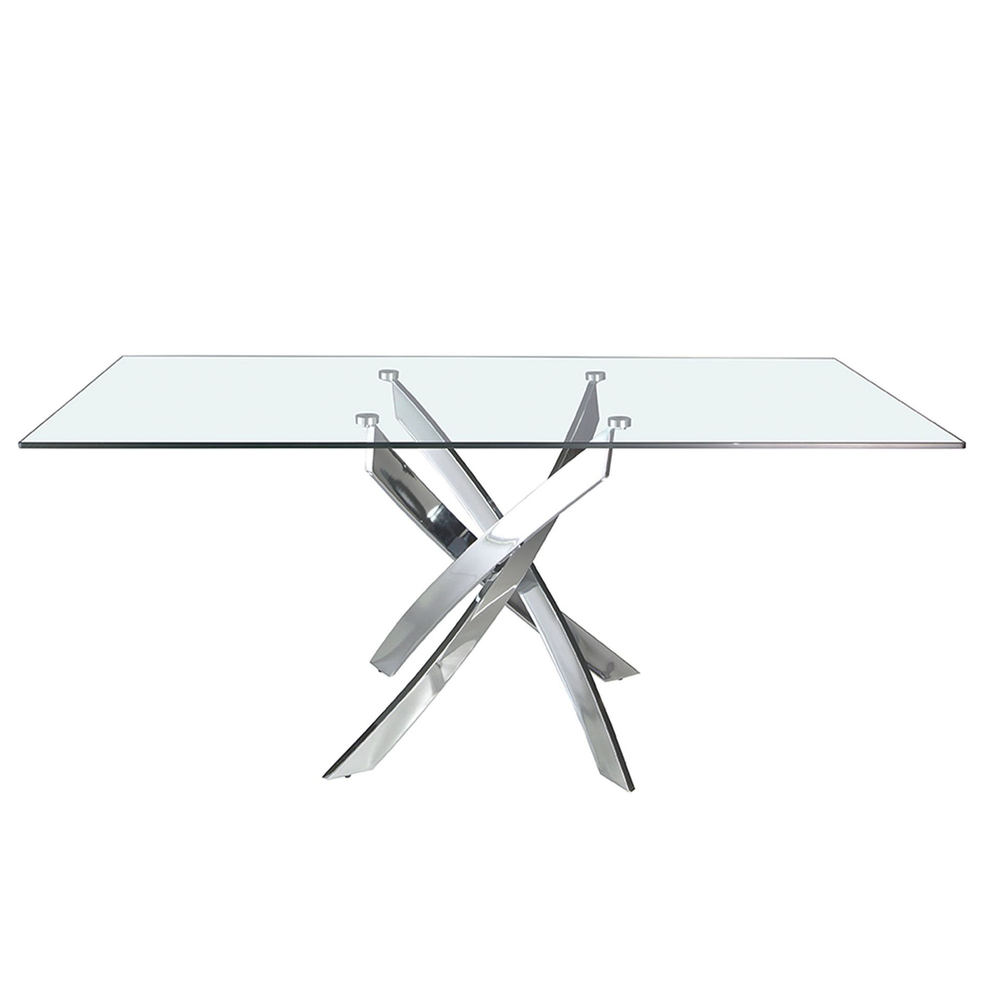 Стол обеденный прямоугольный Angel Cerda F2133 /1061 стекло 160x95 с ножками из нержавеющей стали