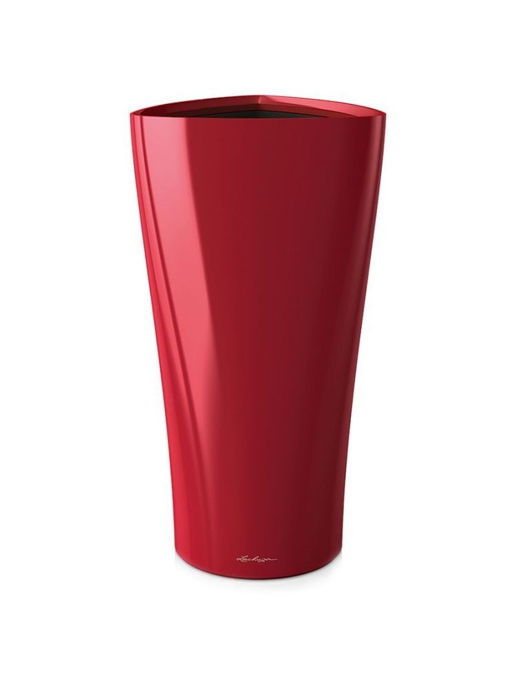 Кашпо Lechuza "Delta Complete scarlet red high gloss" (пластик), D30xH56 см