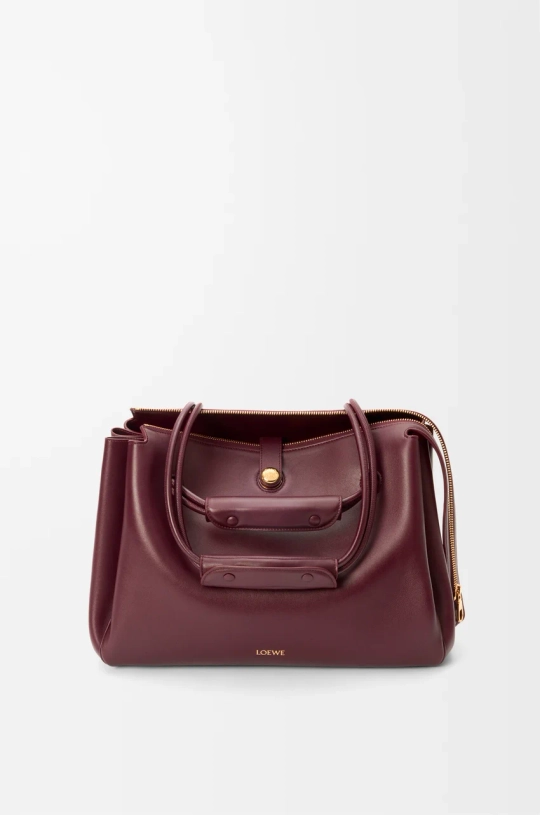 Loewe Большая сумка Madrid из мягкой телячьей кожи, бургунди