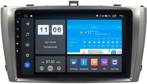 Магнитола для Toyota Avensis 2008-2015 (рамка серая) - AK381R9-MTK-LTE Android 10, SIM-слот