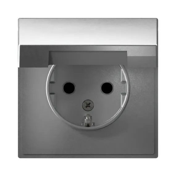Розетка с крышкой Systeme Electric ArtGallery Алюминий GAL000346