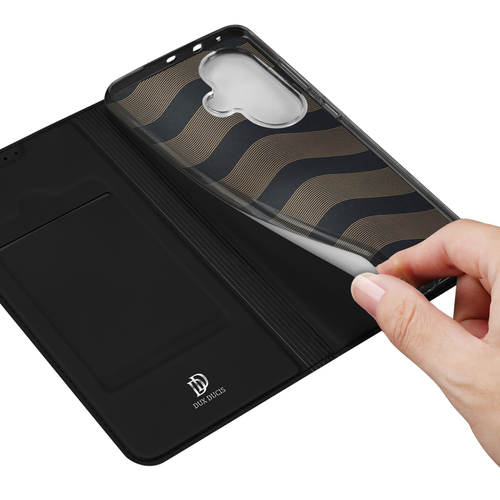 Чехол книжка из кожи черного цвета для OnePlus Nord CE3 и OPPO K11, серия Skin Pro Series от Dux Ducis