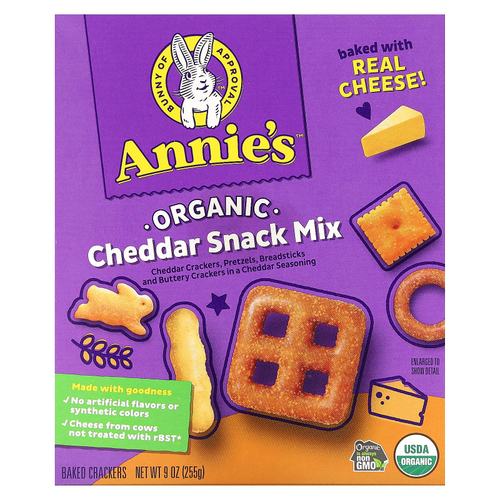 Annie's Homegrown, органическая смесь для снеков, со вкусом чеддера, 255 г (9 унций)