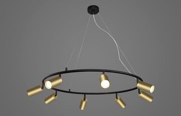 Подвесной светильник CLT 015C8 D800 BL-GO чёрный/золото Rivo Crystal Lux