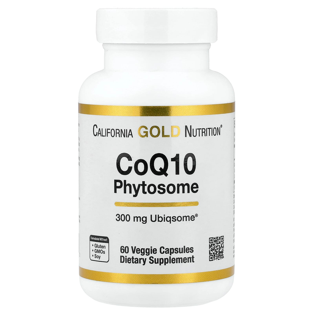California Gold Nutrition, фитосомы коэнзима Q10, 300 мг, 60 растительных капсул