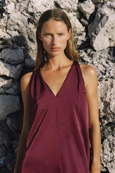 ДЛИННОЕ АТЛАСНОЕ ПЛАТЬЕ — ZARA