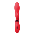 Красный вибратор 20,5см с клиторальным отростком Indeep Leyla Red