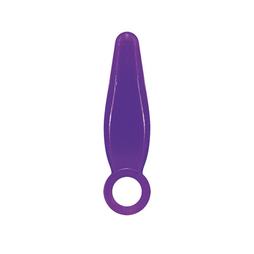 Фиолетовая анальная пробка JAMMY JELLY ANAL FINGER PLUG - 7,2 см. (Цвет: фиолетовый)