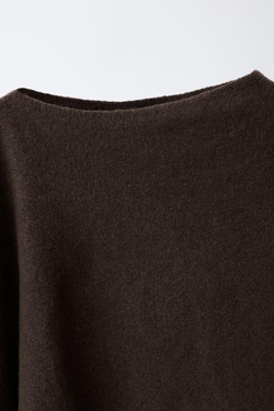 ZARA НАКИДКА ИЗ ТОНКОГО ТРИКОТАЖА, ШОКОЛАДНЫЙ