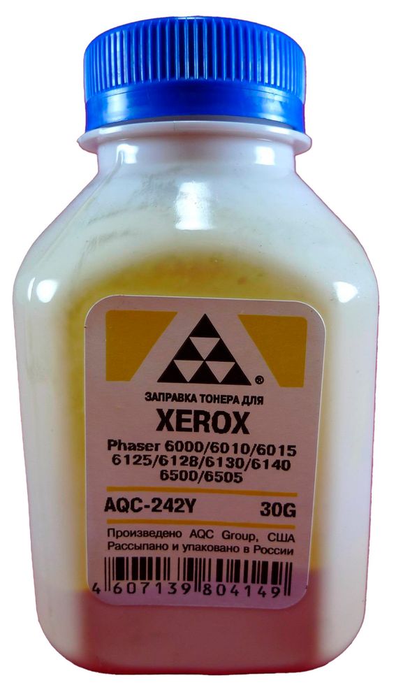Тонер XEROX Phaser 6000/6010/6015/6125/6128/6130/6140/6500/6505 Yellow (30гр) (AQC-США)