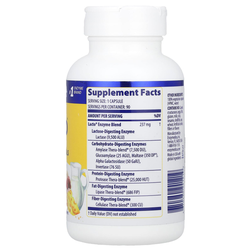 Enzymedica, Lacto®, 90 капсул