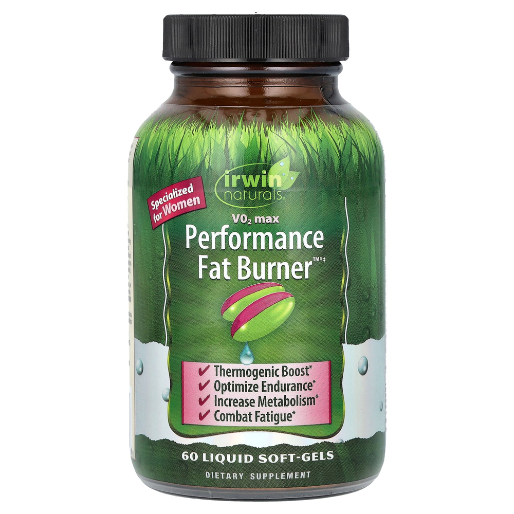 Irwin Naturals, V02 Max, Performance Fat Burner, 60 мягких гелевых капсул с жидкостью