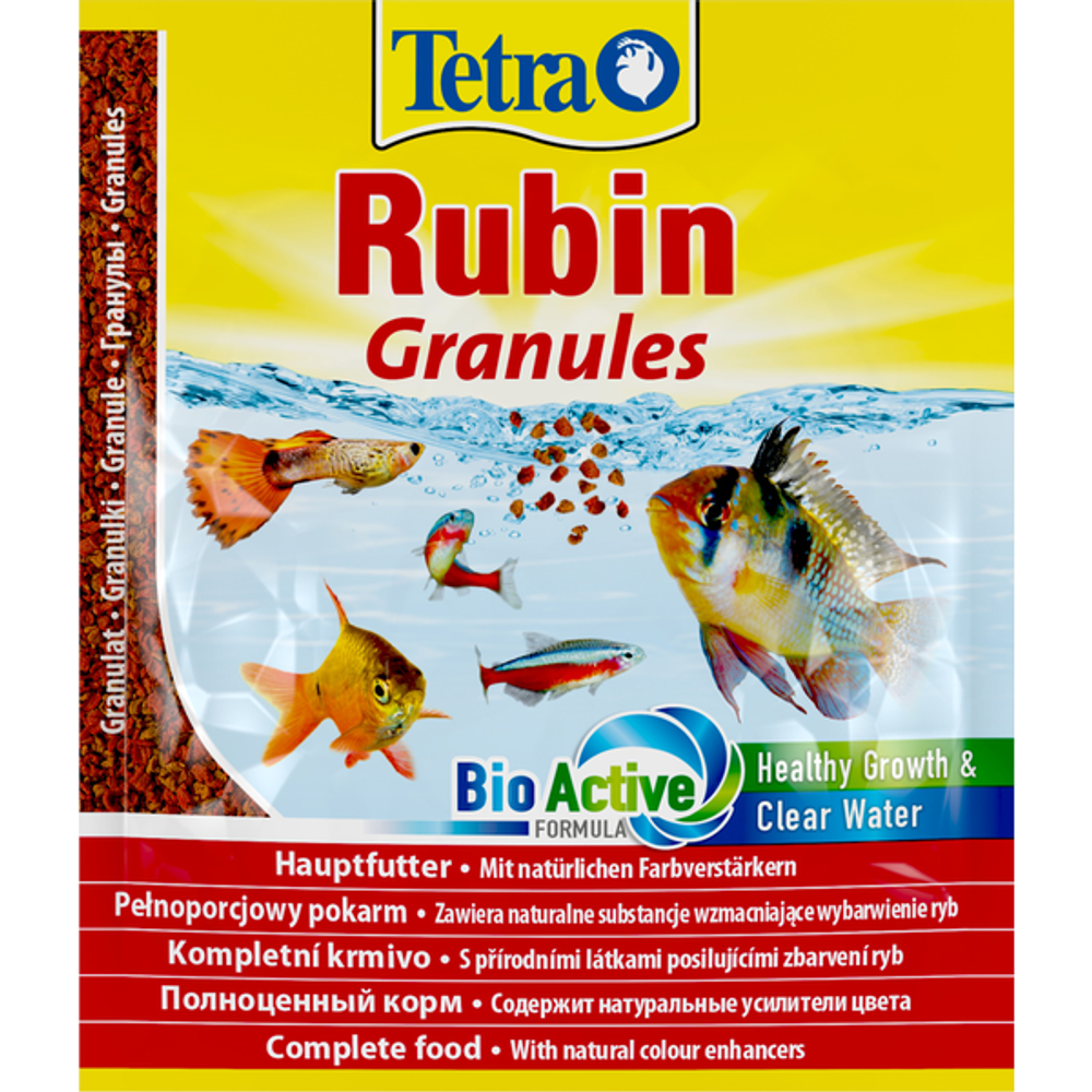 Корм в гранулах для улучшения окраса всех видов рыб, 15г TetraRubin Granules