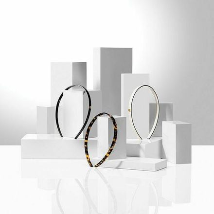 Balmain Hair Couture Ободок из ацетата бело-черный Acetate Headband White/Black Shell Small