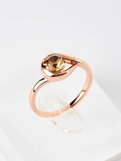 Кольцо Белла с кристаллом Swarovski шампань