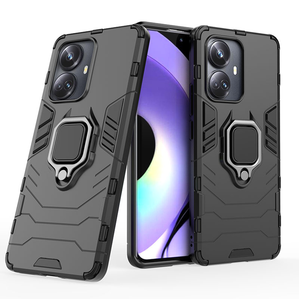 Противоударный чехол с кольцом Panther Case для Realme 10 Pro+ 5G