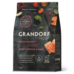 Сухой корм GRANDORF FRESH для собак средних и крупных пород Свежее филе лосося с бататом