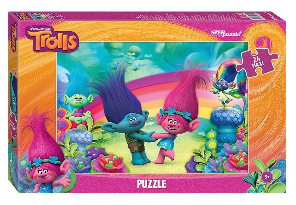 Пазл-maxi 24эл. "Trolls" (Степ пазл)