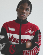 Мужская трикотажная куртка на молнии в стиле racing - BERSHKA