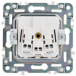 SKANDY Розетка 1-местная с заземлением с защитными шторками и крышкой 16А IP44 SK-R11N металл никель IEK