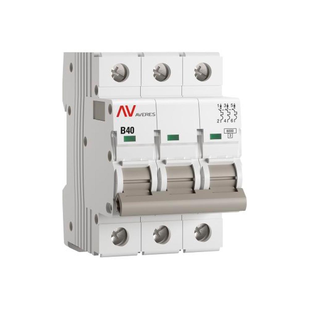 Выключатель автоматический AV-6 3P 40A (B) 6kA EKF AVERES