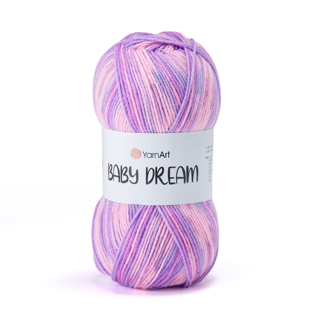 Беби Дрим (Baby Dream) пряжа YarnArt 100%акрил 5х100г/300м (5238 розовый-фиолетовый-сиреневый)