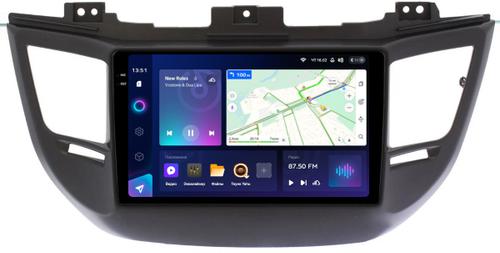 Магнитола для Hyundai Tucson 3 2015-2018 (без штатной КЗВ, рамка черная) - Teyes CC3-2K монитор 9.5" 2K QLED на Android 10, Быстрая, CarPlay, 4G SIM-слот