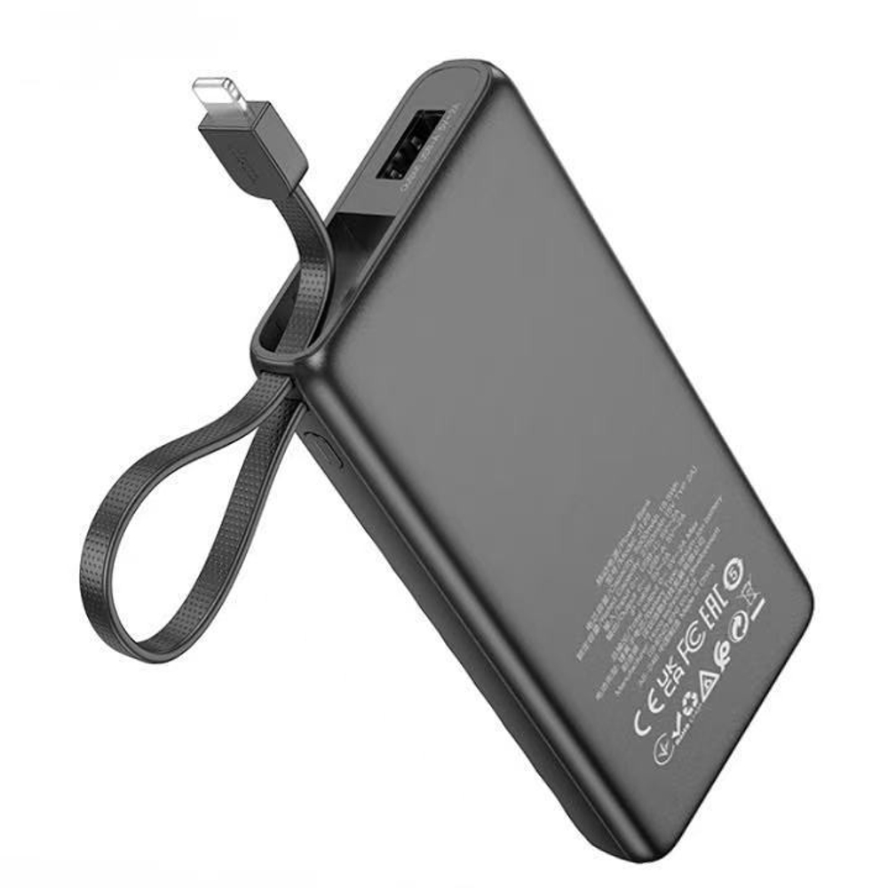 Powerbank Hoco J129 5000mAh с шнуром Lightning черный