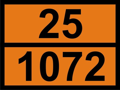 Наклейка "Кислород сжатый 25 / 1072" ДОПОГ
