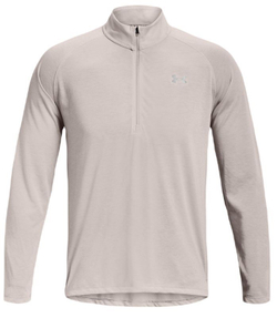 Мужская теннисная футболка теннисная Men's UA Streaker Run 1/2 Zip - ghost gray/reflective