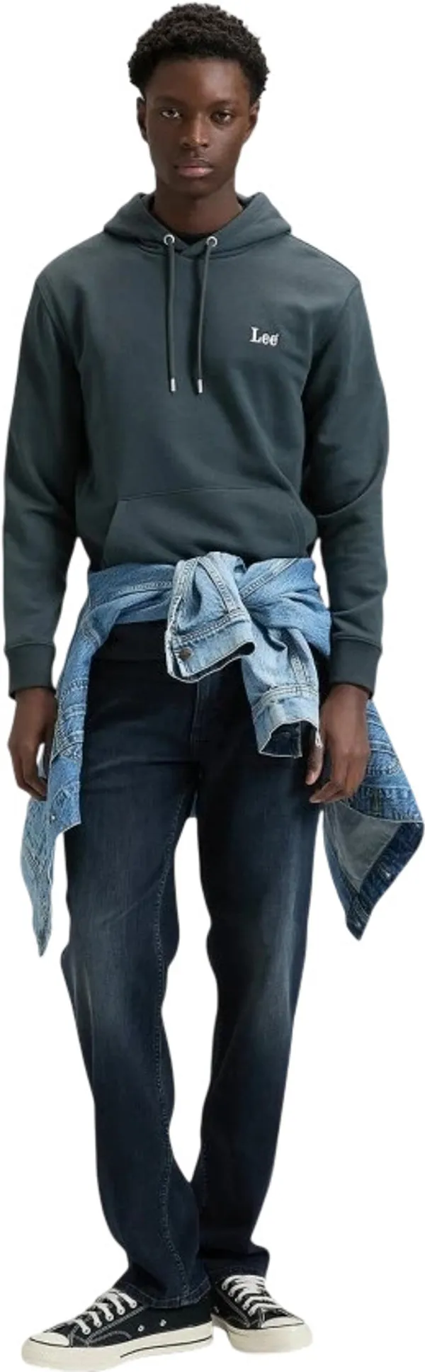Толстовка мужская LEE ESSENTIAL LEE HOODIE WASHED BLACK