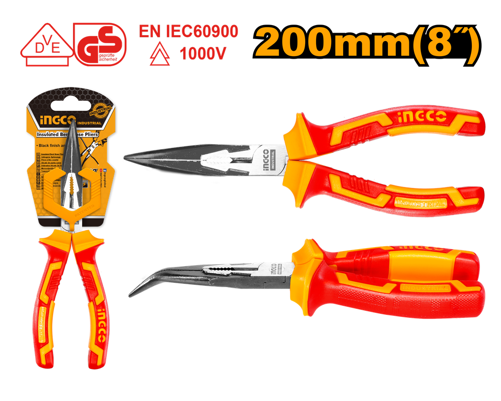 Тонкогубцы диэлектрические изогнутые INGCO HIBNP28208 INDUSTRIAL 200 мм Тонкогубцы диэлектрические изогнутые INGCO HIBNP28208 INDUSTRIAL 200 мм