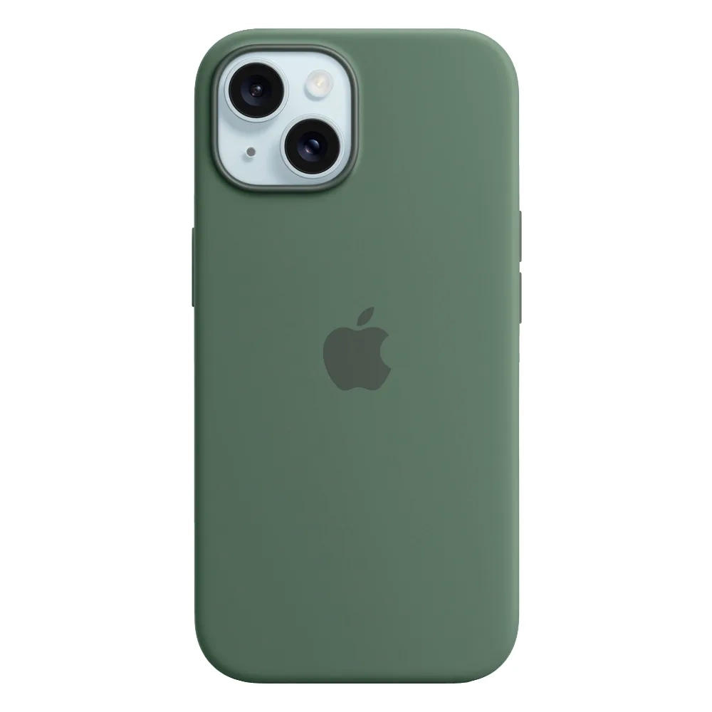 Силиконовый чехол с поддержкой MagSafe Apple Silicone Case для iPhone 15, Cypress (Кипарис)