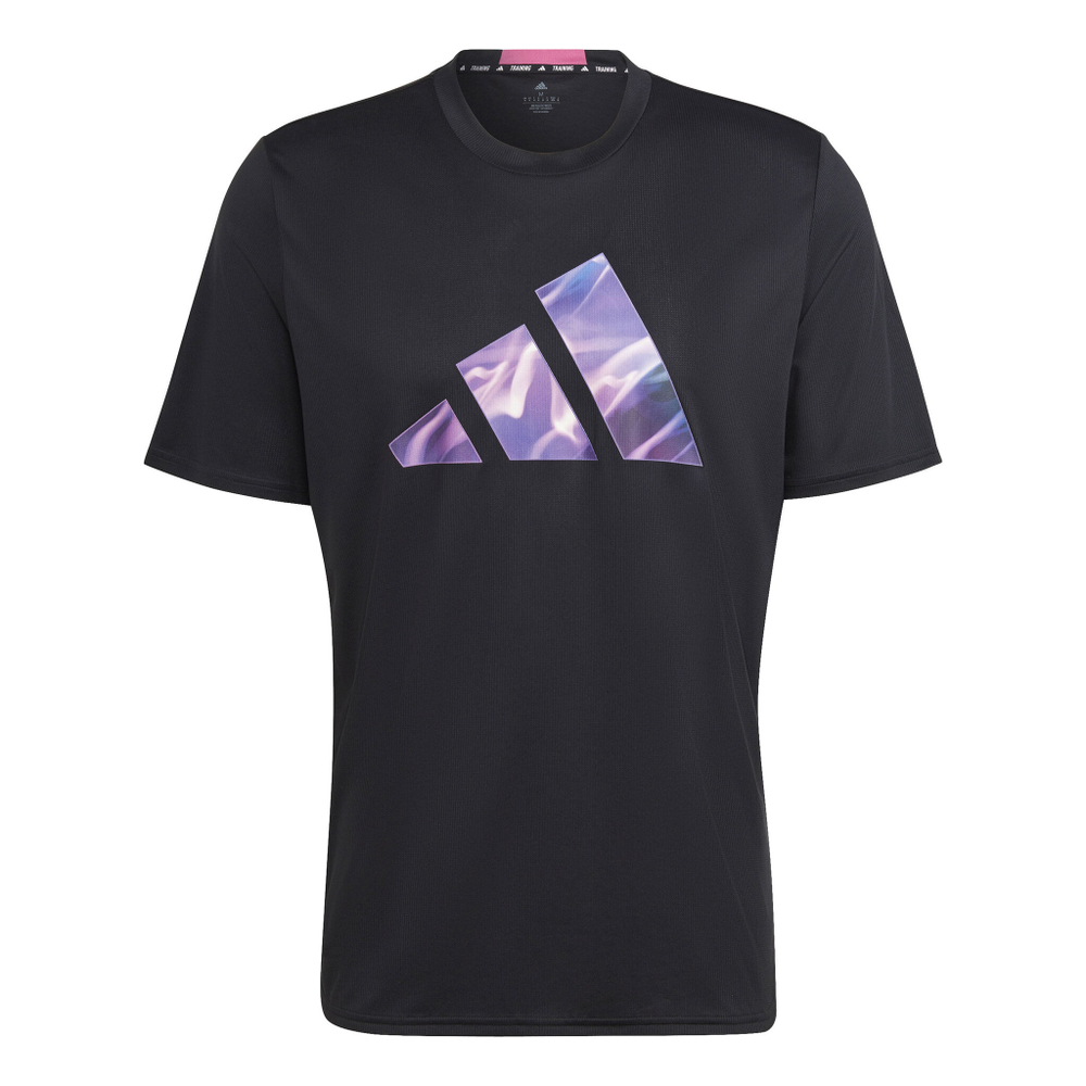 Мужское теннисное поло adidas Designed For Movement HIIT Training T-Shirt Men - Black, Violet