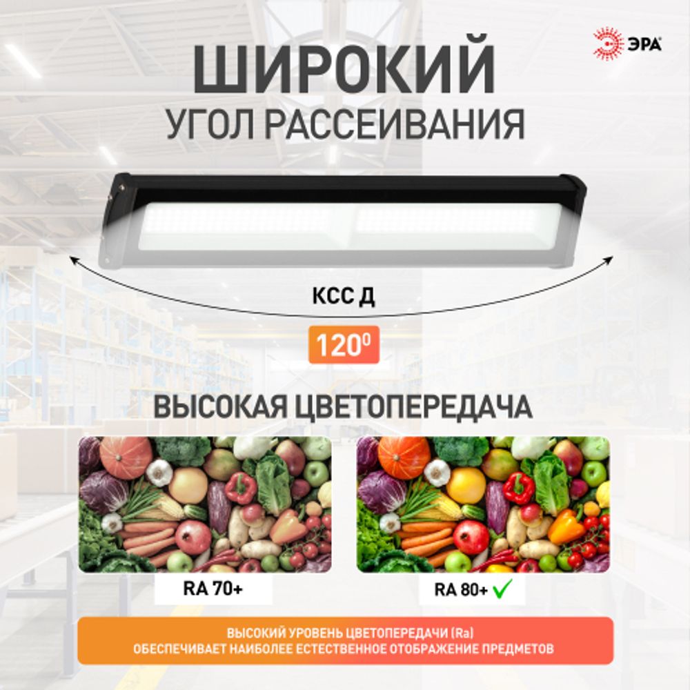 Светильник светодиодный ЭРА SPP-403-0-50K-150 150Вт 5000K IP65 | Светильники для высоких пролетов (хайбеи)
