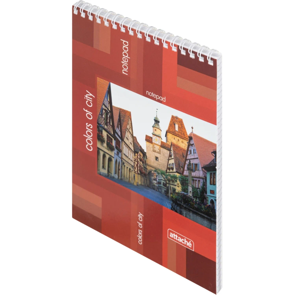 Блокнот Attache Colors of city А5 50 листов красный в клетку на спирали