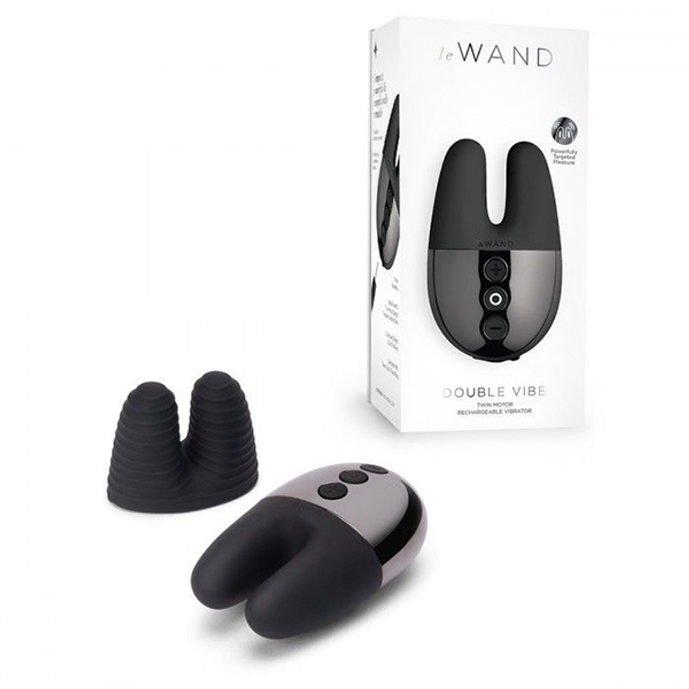 Черный вибратор с ушками 8,4см Le Wand Double Vibe LW-035-BLK