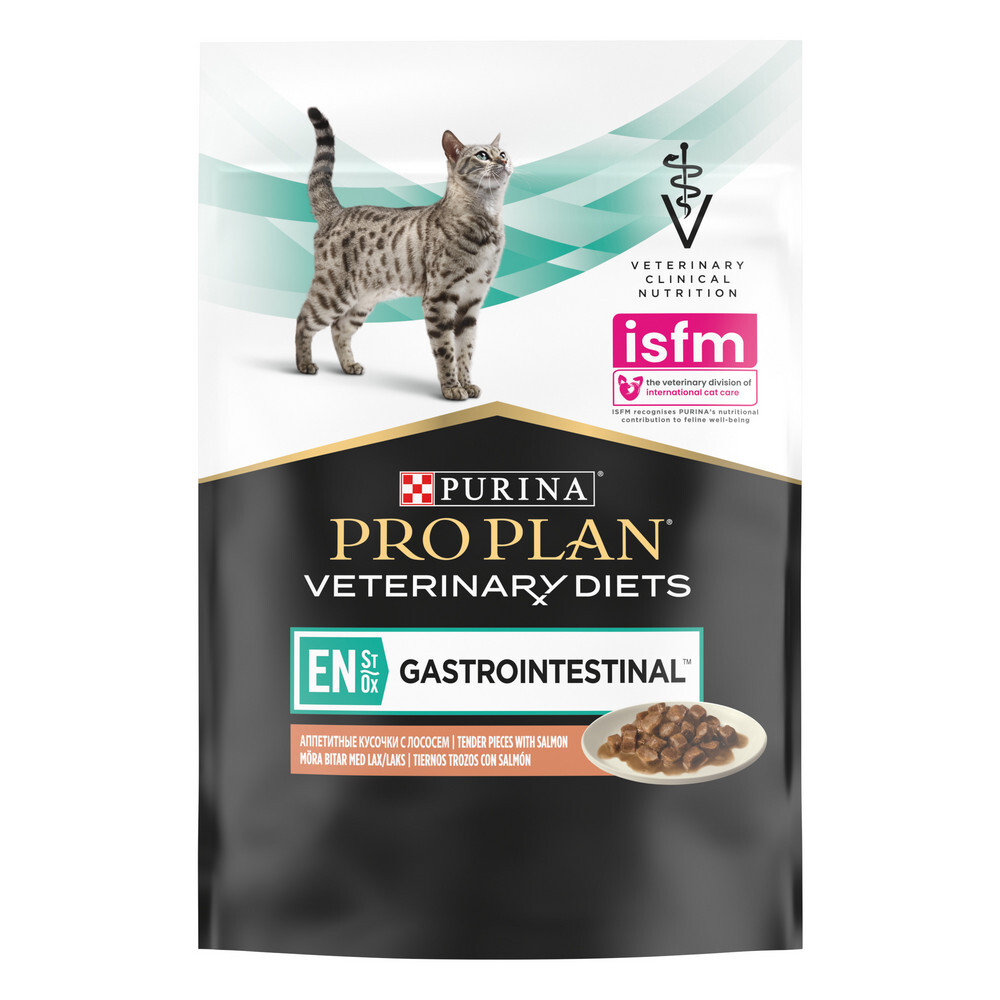 Паучи PRO PLAN VETERINARY DIETS EN Gastrointestinal при расстройствах пищеварения с лососем в соусе 85 г